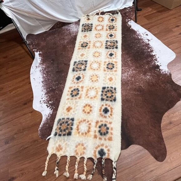 Free People Kaleidoscope Blanket Scarf Ivory Combo Braided Fringe - Picture 5 of 11